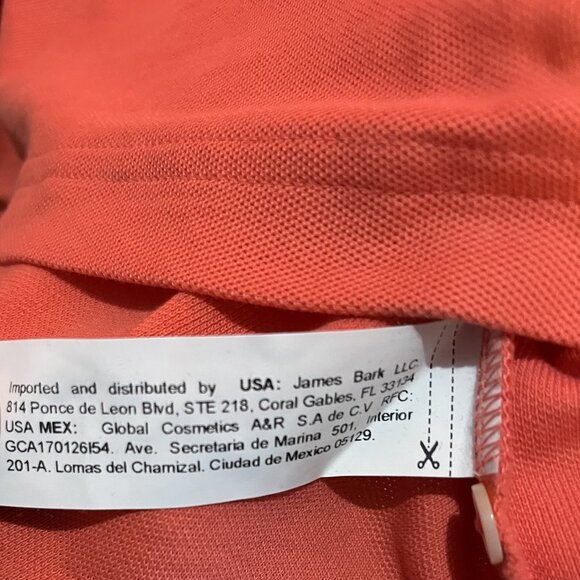 James Bark Coral Polo Shirt Men’s Small – Made in Peru, Blue Dog Logo, 100% Pima - Picture 2 of 6